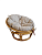 Кресло папасан — мини 23/01F с бежевой подушкой
