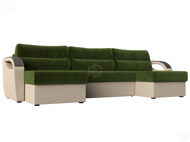 П-образный диван Форсайт (Зеленый\Бежевый)