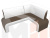 Кухонный угловой диван Кармен правый угол (Коричневый\Белый)