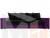 Диван прямой Дубай полки справа (Черный\Фиолетовый)