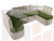 П-образный диван Тефида (Зеленый\Бежевый)