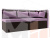 Кухонный диван Метро с углом справа (Сиреневый\Коричневый)