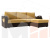 Угловой диван Меркурий Лайт правый угол (Желтый\коричневый)