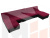П-образный модульный диван Монреаль Long (Бордовый\Черный)