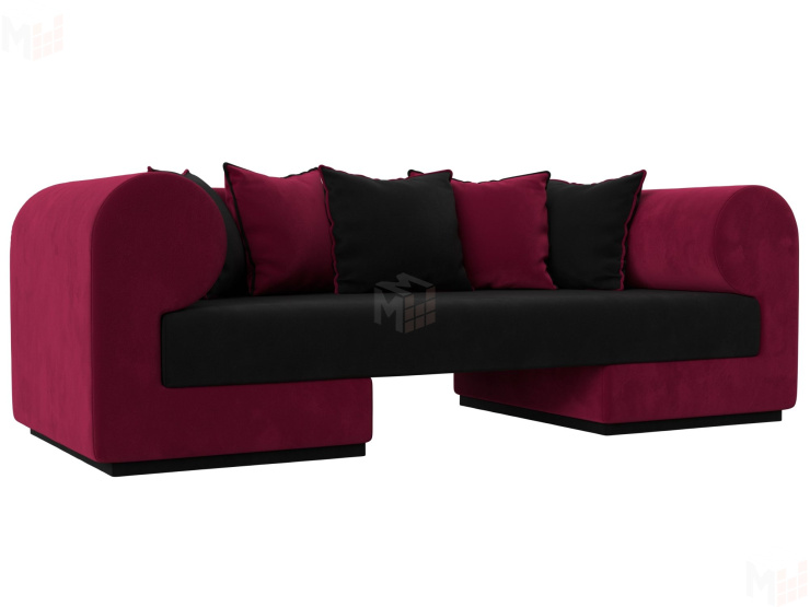 Прямой диван Кипр (Черный\Бордовый)