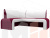 Кухонный угловой диван Кармен левый угол (Бордовый\Белый)
