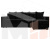 Угловой диван Дубай Лайт правый угол (Черный)
