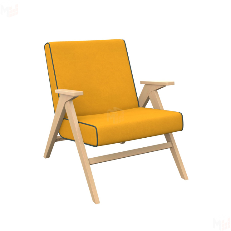 Кресло для отдыха Вест (Натуральное дерево/Fancy 48, кант Fancy 37)