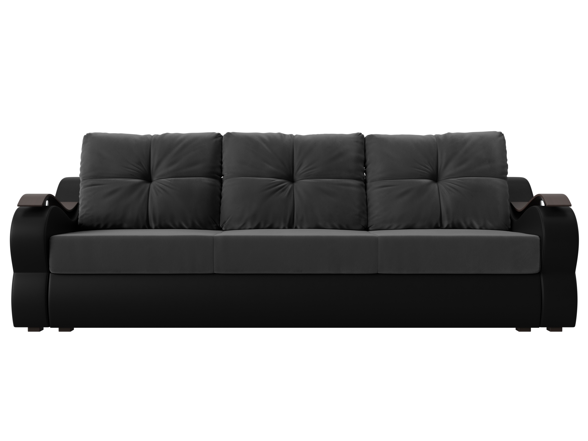 Прямой диван Меркурий еврокнижка (Серый\Черный)