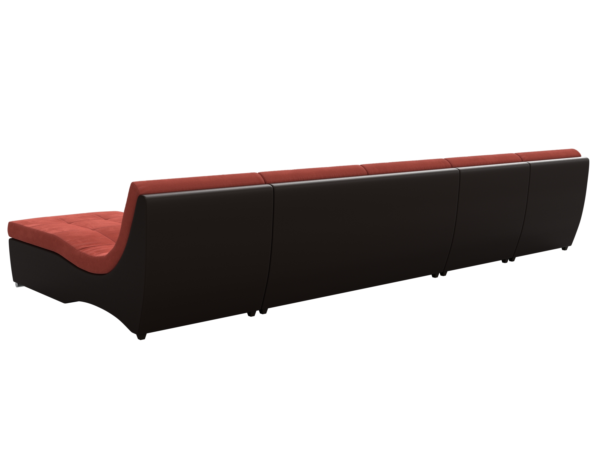 П-образный модульный диван Монреаль Long (Коралловый\Коричневый)