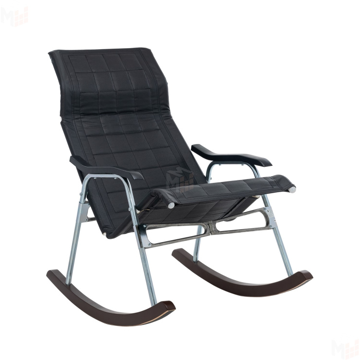 Кресло-качалка складная "Белтех", к/з черный (Металл/Черный)