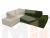 Угловой диван Хьюго левый угол (Зеленый\Бежевый)