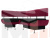 Кухонный угловой диван Альфа левый угол (Черный\Бордовый)